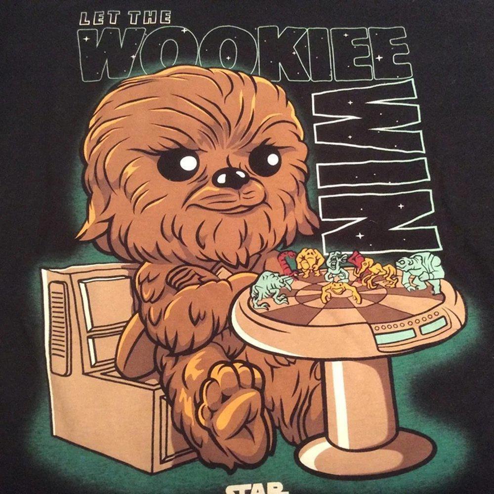 NWT Funko Pop Star Wars Chewbacca Let the Wookie Win Graphic T-Shirt Adult Large